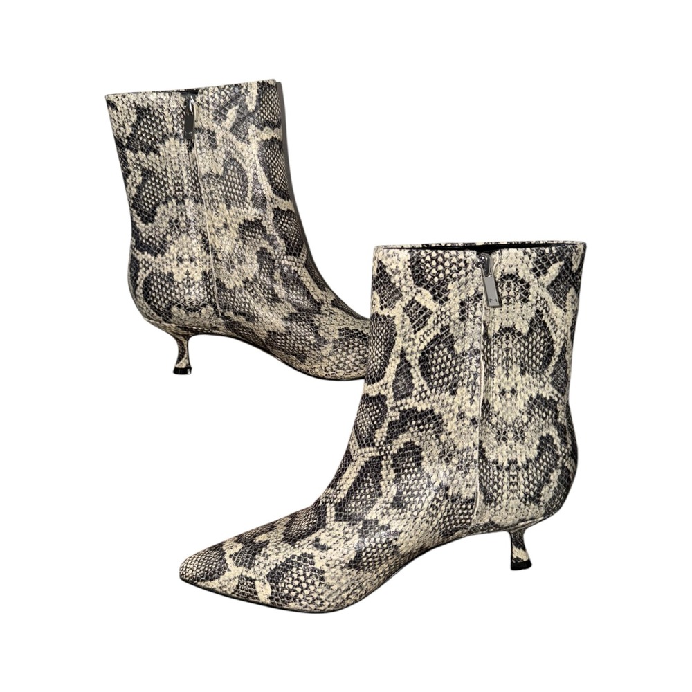Marc Fisher LTD Iggy Boots Womens 9 Snake Print Leather Kitten Heel Booties - Picture 2 of 10